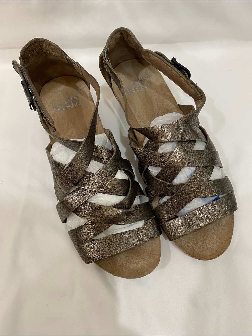 Dansko Vivian Metallic Wedge Sandals Women’s Size 37